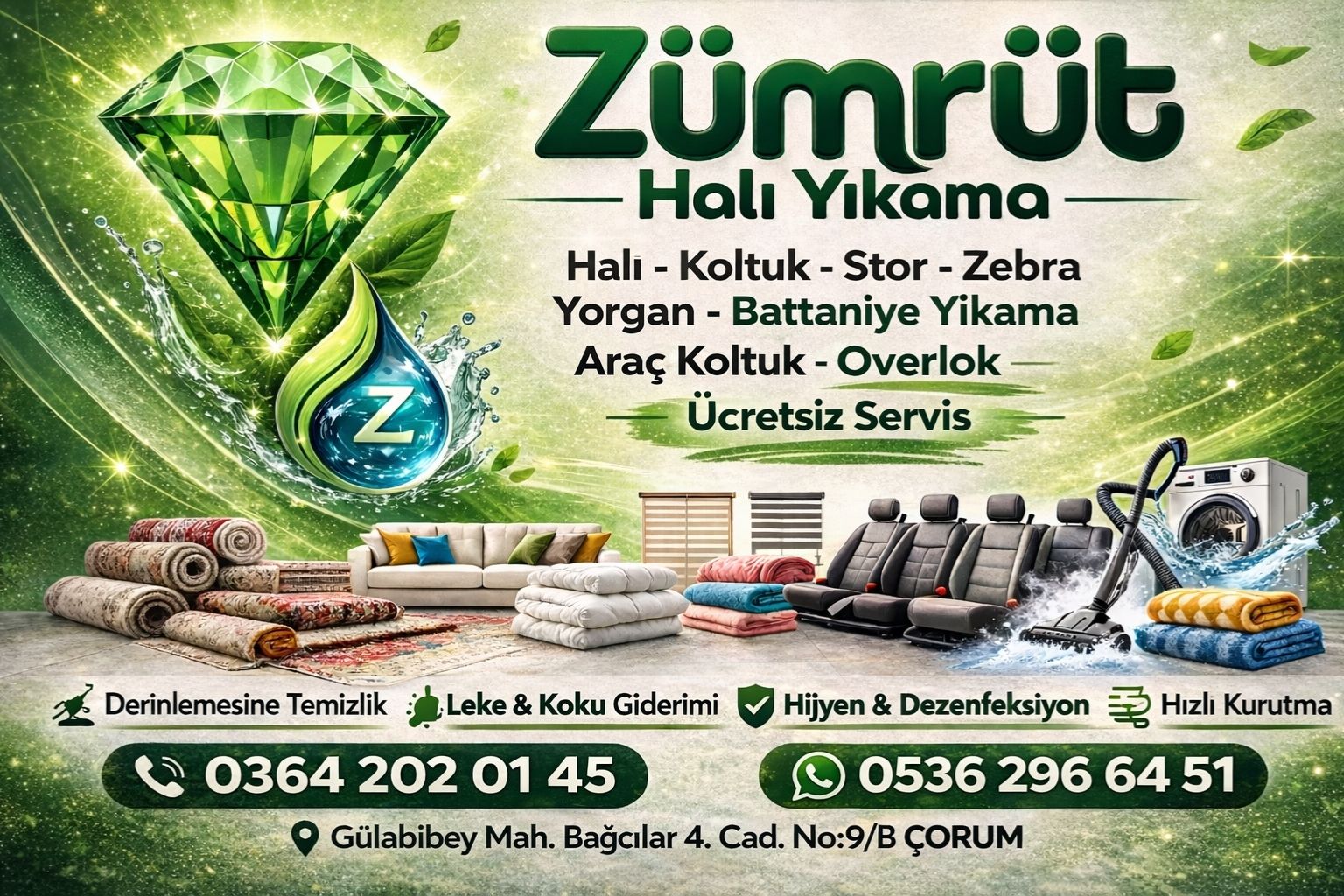 çorum halı yıkama fiyatları